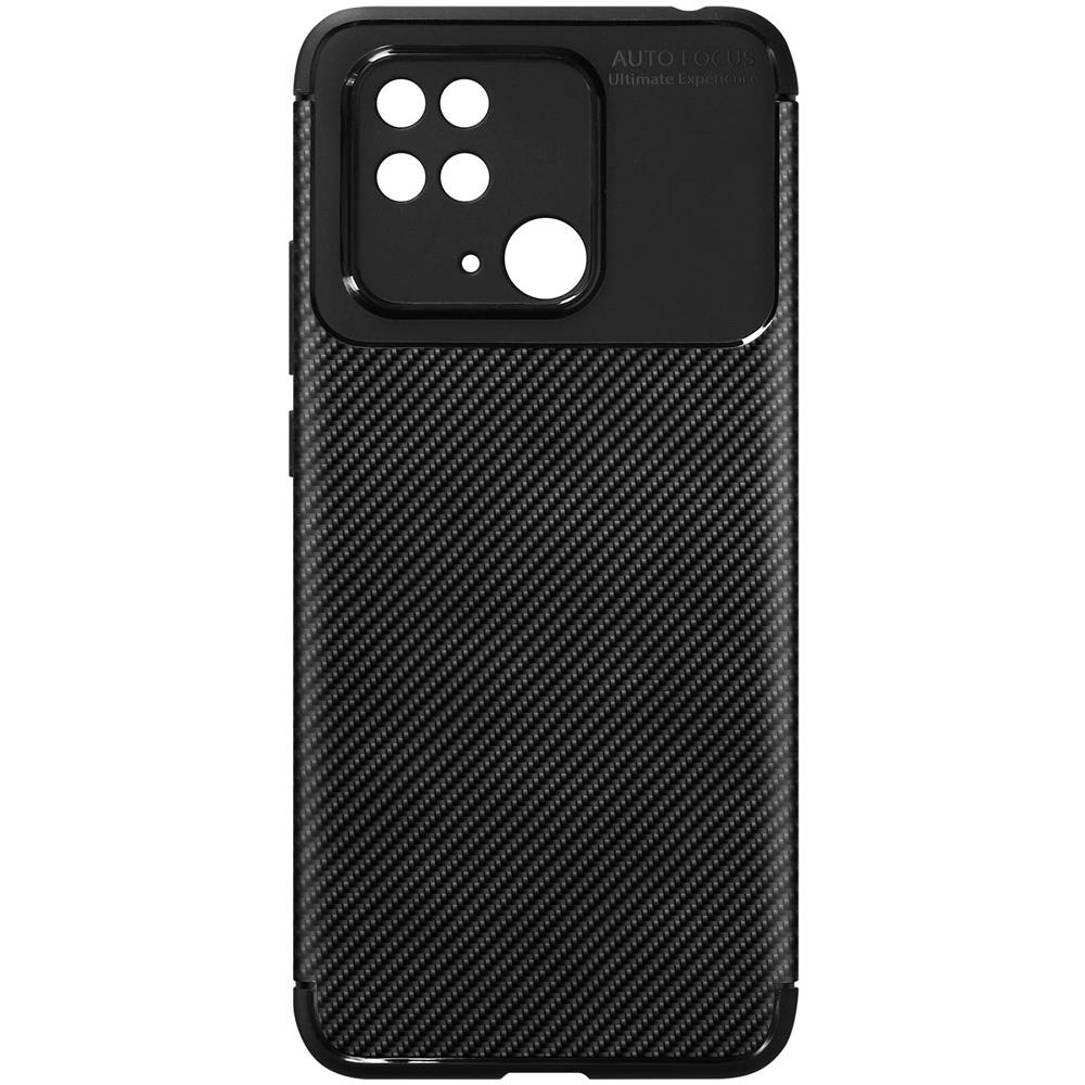 Cover Per Xiaomi Redmi 10c Gel Di Silicone Flessibile Finitura Carbonio Nera - Foto 1
