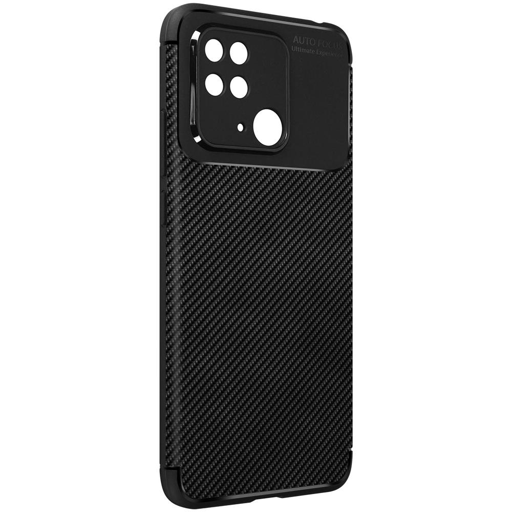 Cover Per Xiaomi Redmi 10c Gel Di Silicone Flessibile Finitura Carbonio Nera - Foto 2