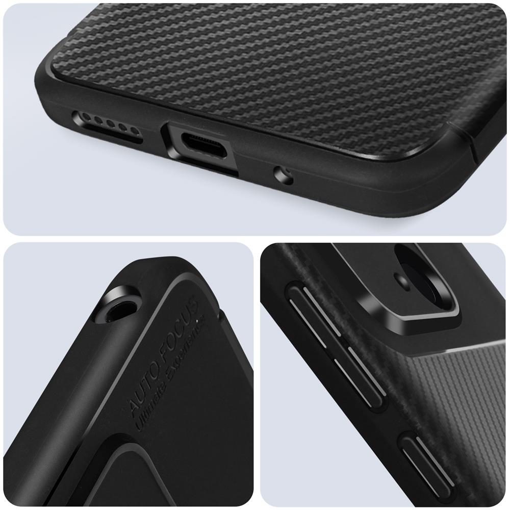 Cover Per Xiaomi Redmi 10c Gel Di Silicone Flessibile Finitura Carbonio Nera - Foto 5