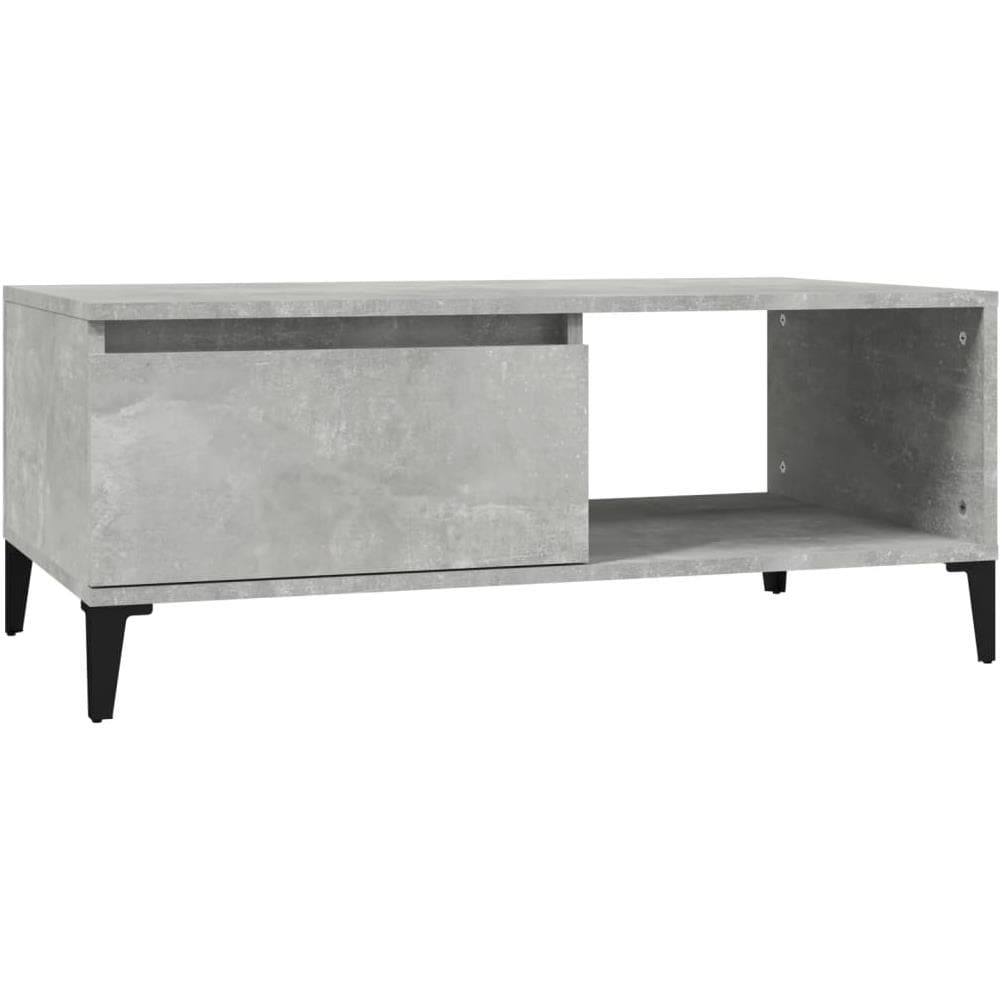 Tavolino Salotto Grigio Cemento 90x50x36,5 Cm Legno Multistrato - Foto 2