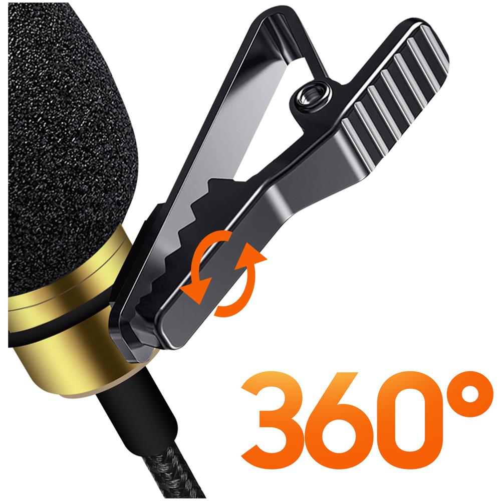 Microfono Lavalier Lightning Suono Omnidirezionale Morsetto Cavo 3 Metri Linq - Foto 2