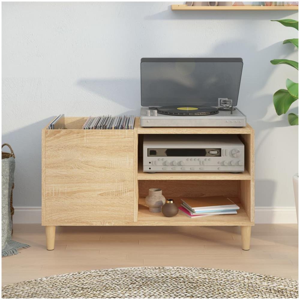 Mobile Porta Dischi Rovere Sonoma 84,5x38x48 Legno Multistrato - Foto 2