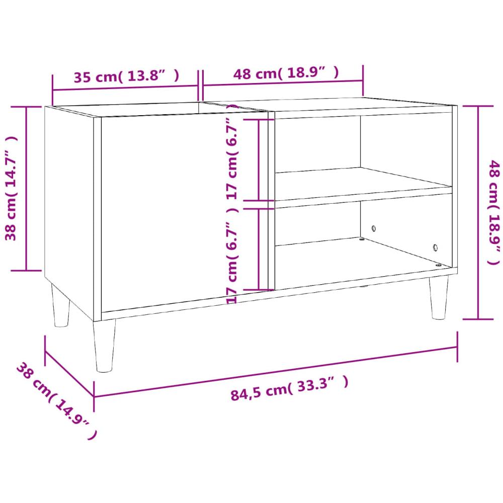 Mobile Porta Dischi Rovere Sonoma 84,5x38x48 Legno Multistrato - Foto 7