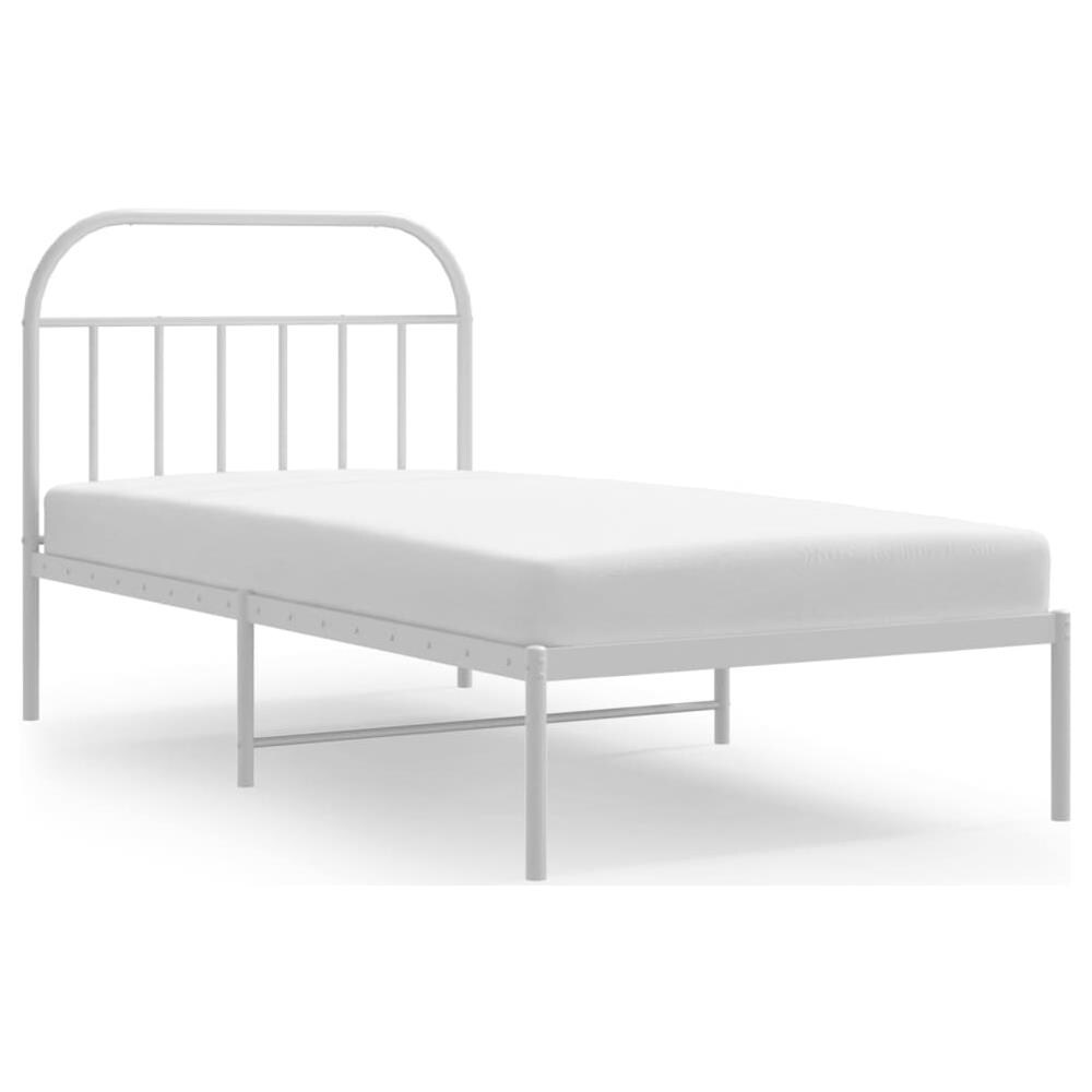 Giroletto Con Testiera Metallo Bianco 107x203 Cm - Foto 2