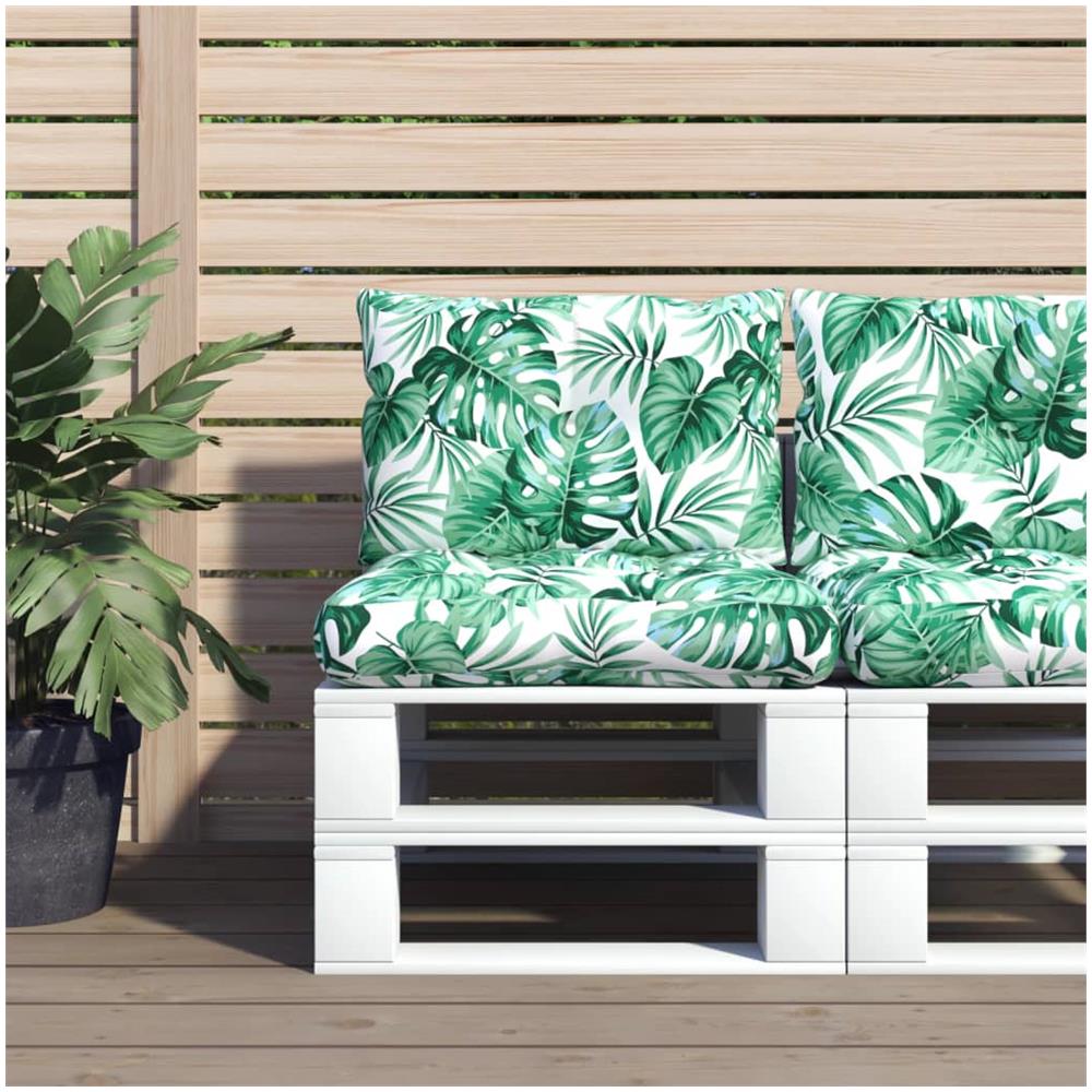 Cuscini Per Pallet 2 Pz Motivo A Foglie Tessuto - Foto 1