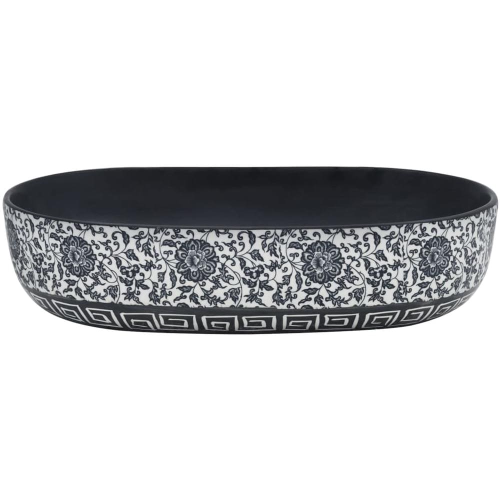 Lavabo Da Appoggio Nero E Blu Ovale 59x40x14 Cm Ceramica - Foto 3