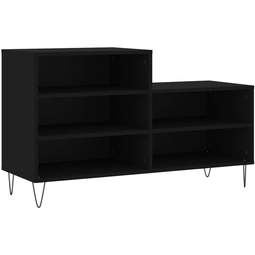 Scarpiera Nera 102x36x60 Cm In Legno Multistrato - Foto 2