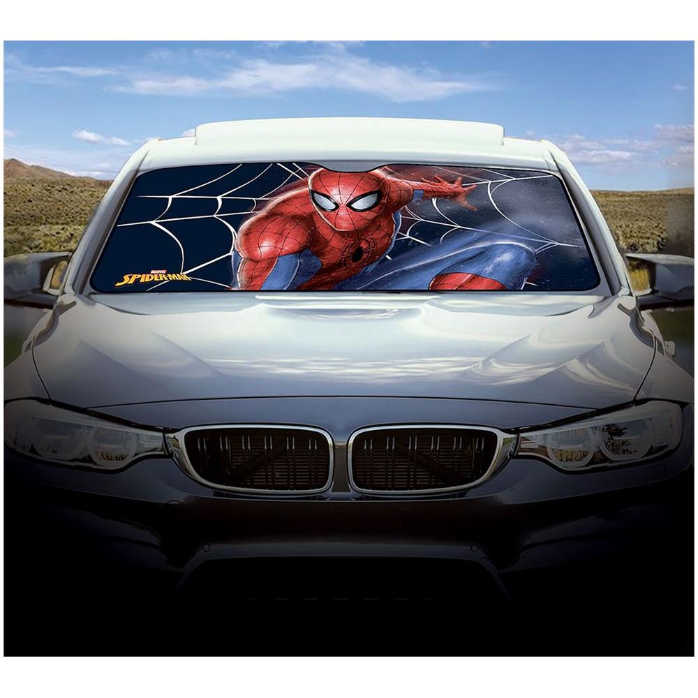 Parasole Anteriore Parabrezza Auto Spiderman Uomo Ragno Super Eroe 130x70cm - Foto 2