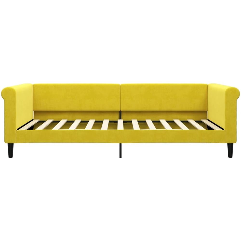 Letto Da Giorno Giallo 100x200 Cm In Velluto - Foto 2