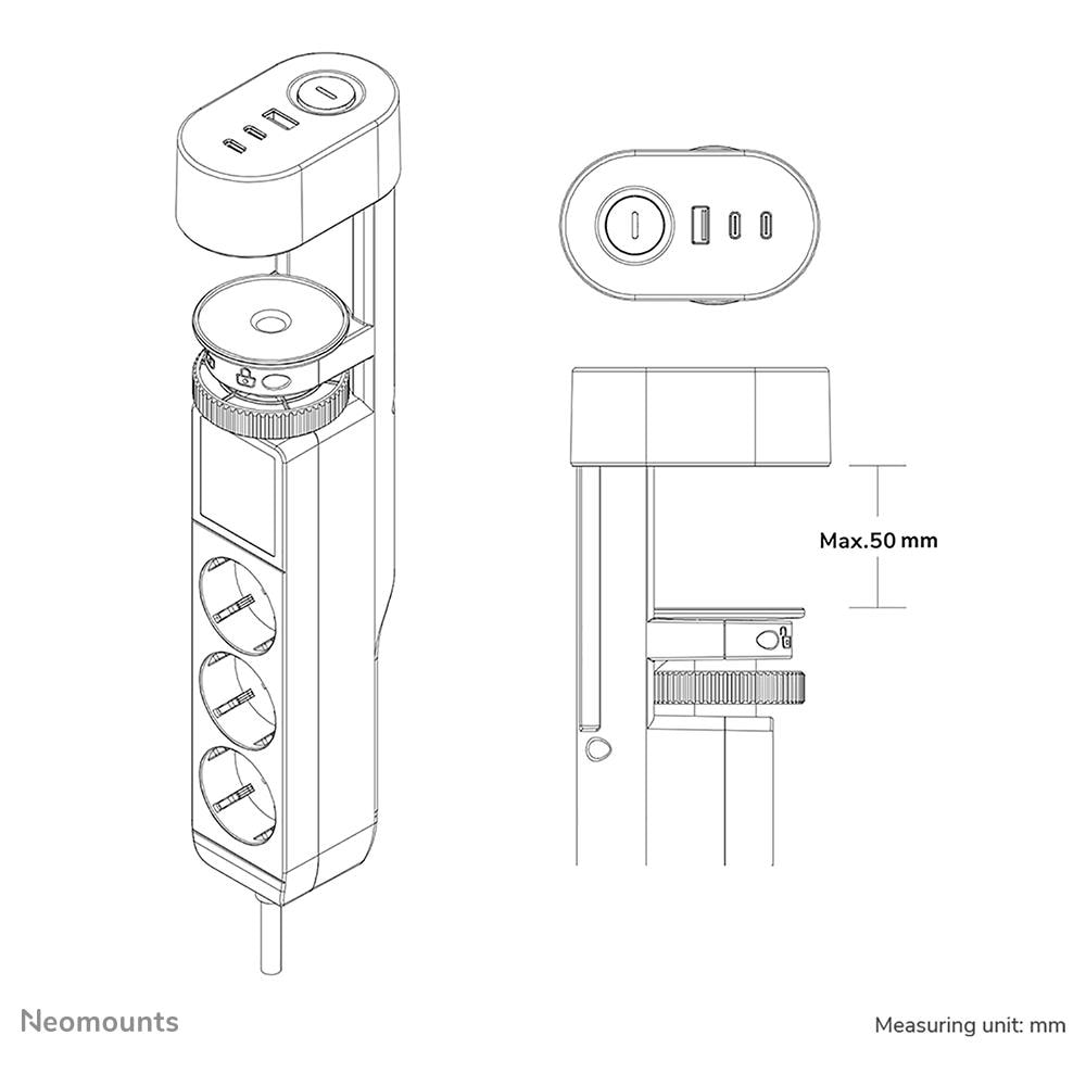 DS22-840WH6 Multipresa da tavolo con morsetto e porte USB-C e USB-A - ricarica rapida - Foto 16