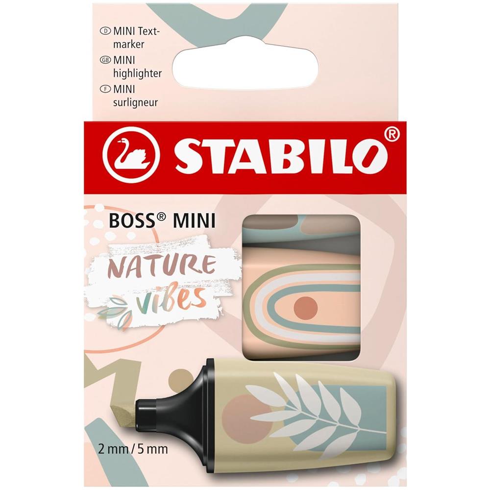 BOSS MINI Naturevibes - Evidenziatore - Astuccio da 3 - Cenere, Verde Oliva, Sabbia - Foto 1