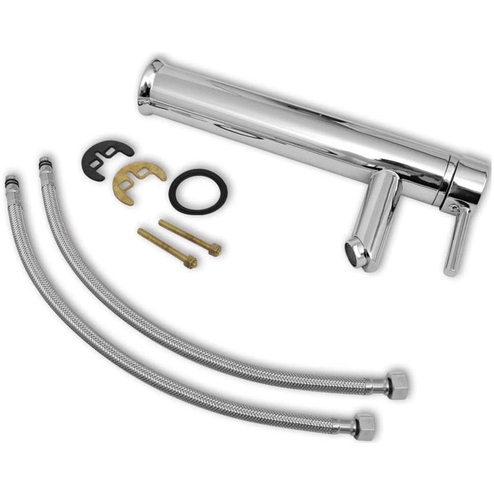 Lavello Bagno Con Miscelatore In Ceramica Rotondo Bianco - Foto 7