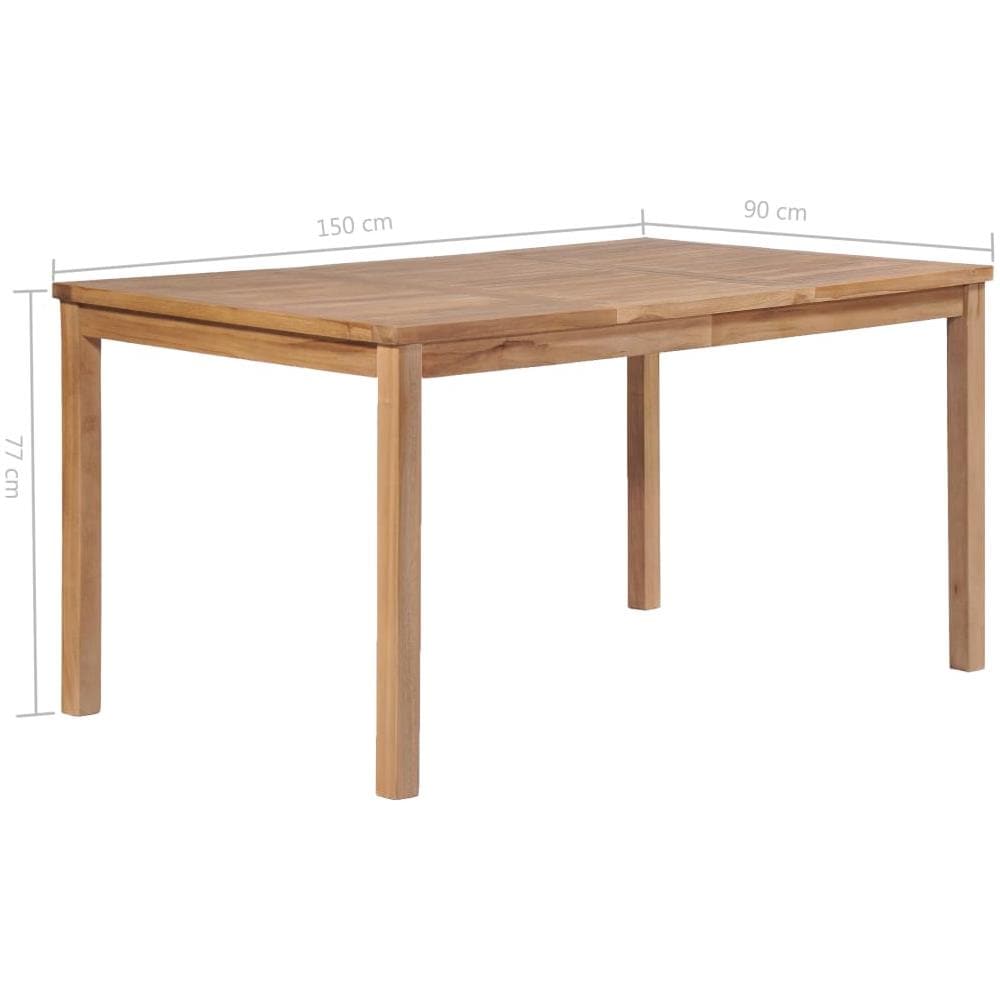 Tavolo Da Pranzo Per Esterni 150x90x77 Cm Massello Di Teak - Foto 6
