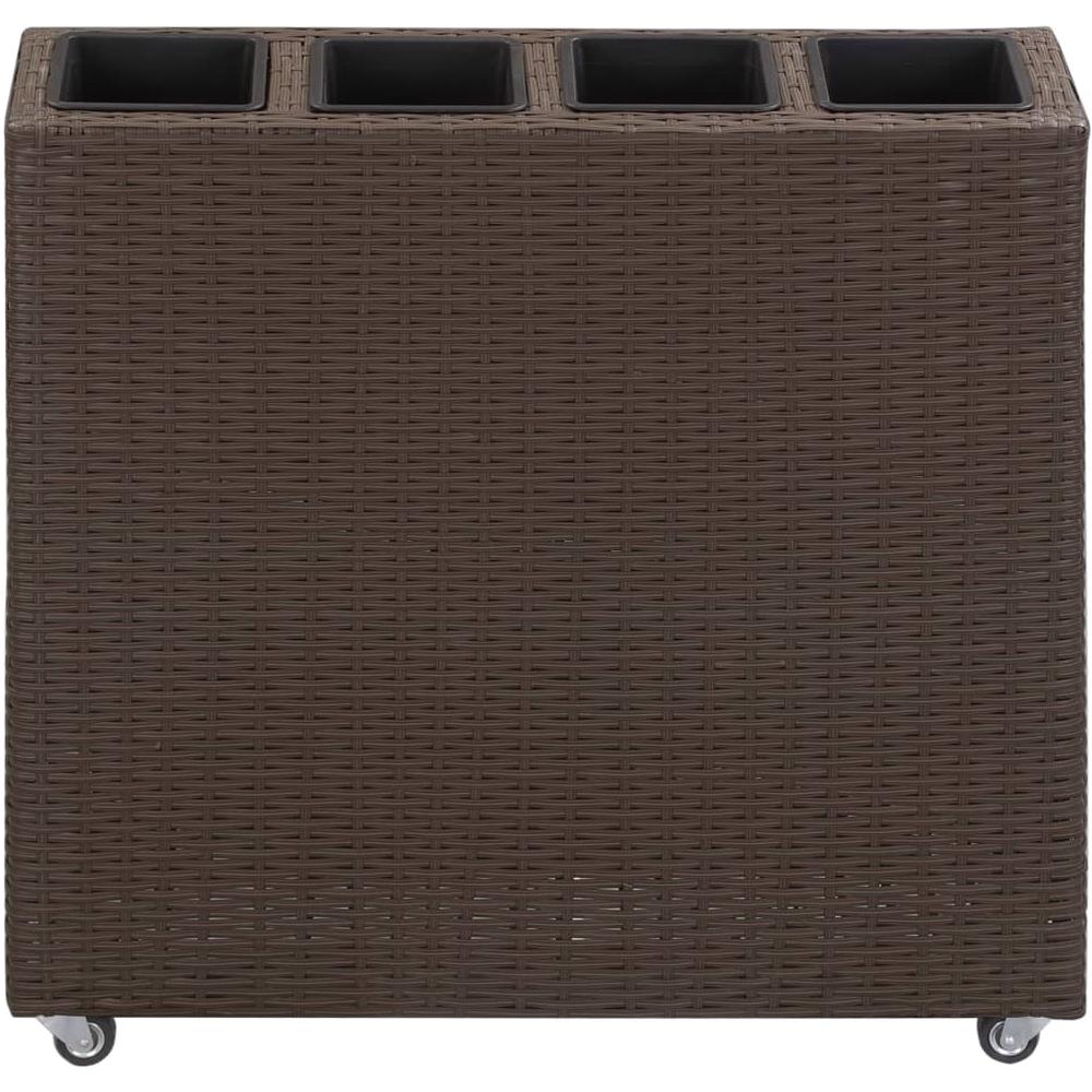 Letto Rialzato con 4 Vasi 80x22x79 cm in Polyrattan Marrone - Foto 2