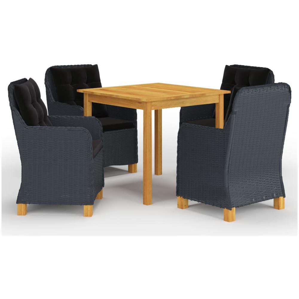 Set Mobili da Pranzo per Giardino 5 pz Grigio Scuro - Foto 1