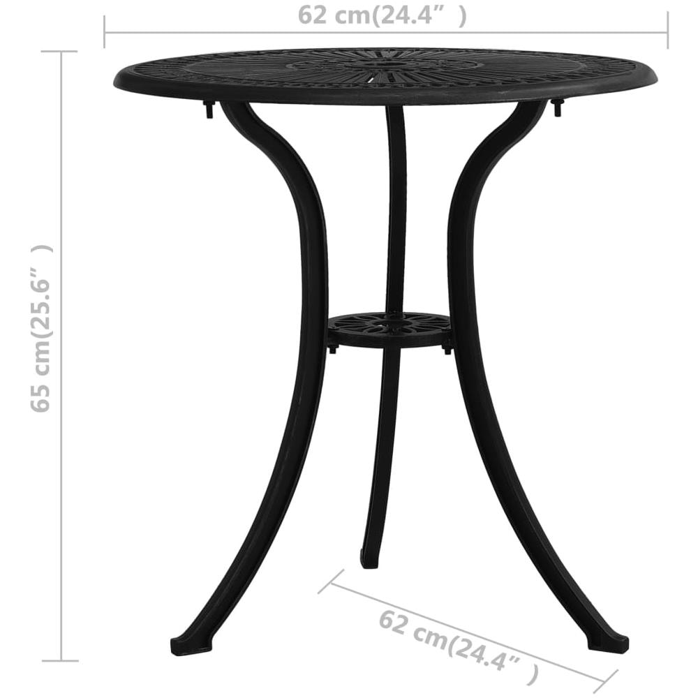 Tavolo Da Giardino Nero 62x62x65 Cm In Alluminio Pressofuso - Foto 14