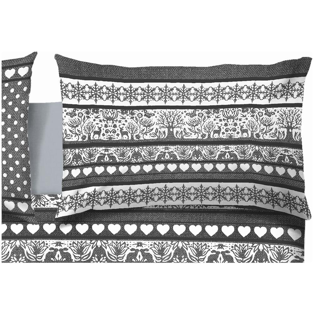 Copripiumino Sacco Piumone Pensieri Delicati 100% Cotone Dis. New Tirolo Matrimoniale Grigio - Foto 7