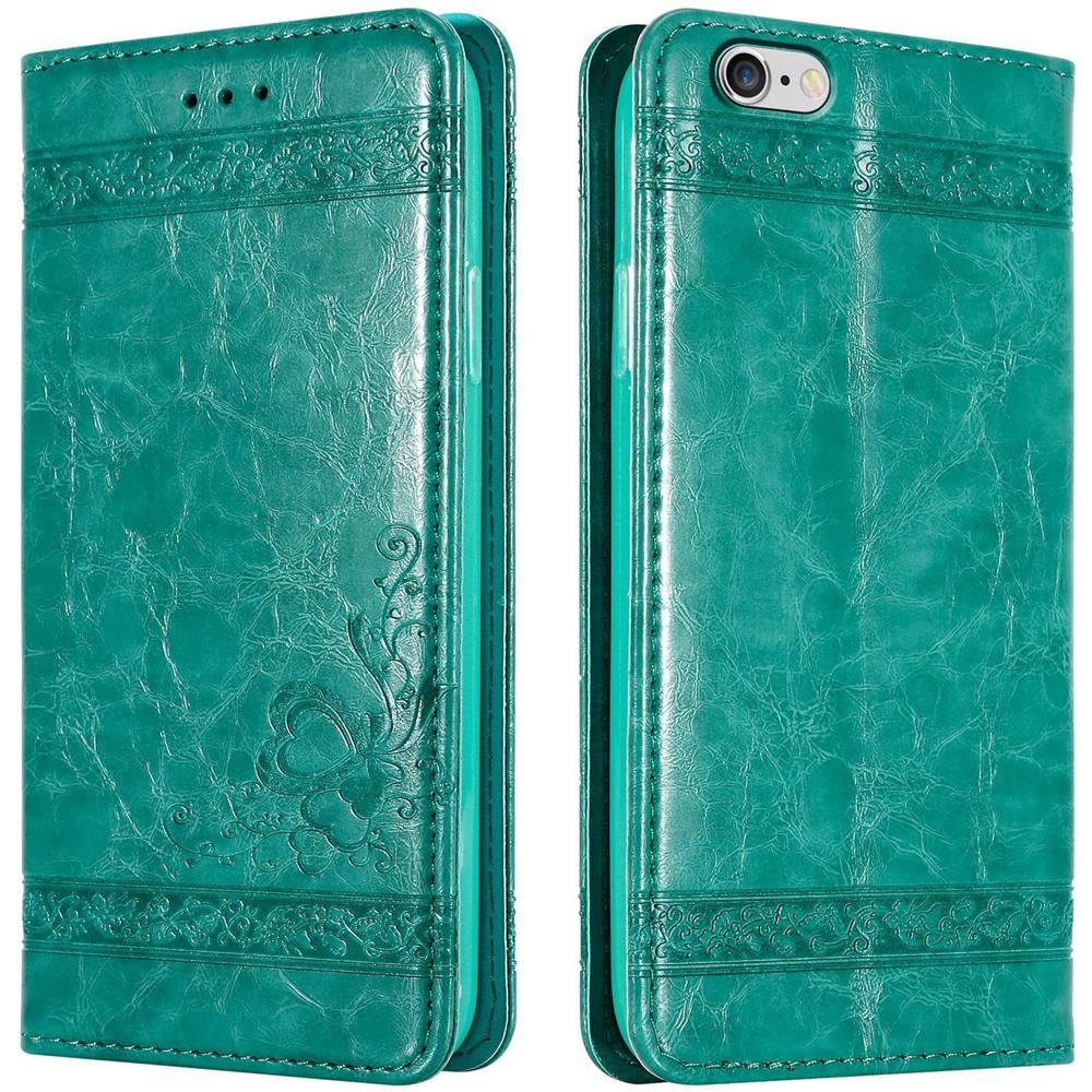 Custodia Compatibile Con Apple Iphone 6 Plus / 6s Plus In Turchese Con Ornamenti - Coperchio Protettiva Con Chiusura Magnetica, Funzione Stand E Tasca Per Le Carte - Foto 1