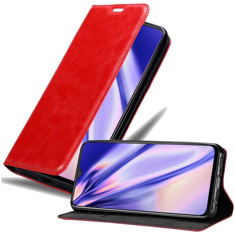 Custodia Compatibile Con Oneplus 7 In Rosso Mela - Coperchio Protettiva Con Chiusura Magnetica, Funzione Stand E Tasca Per Le Carte - Foto 1