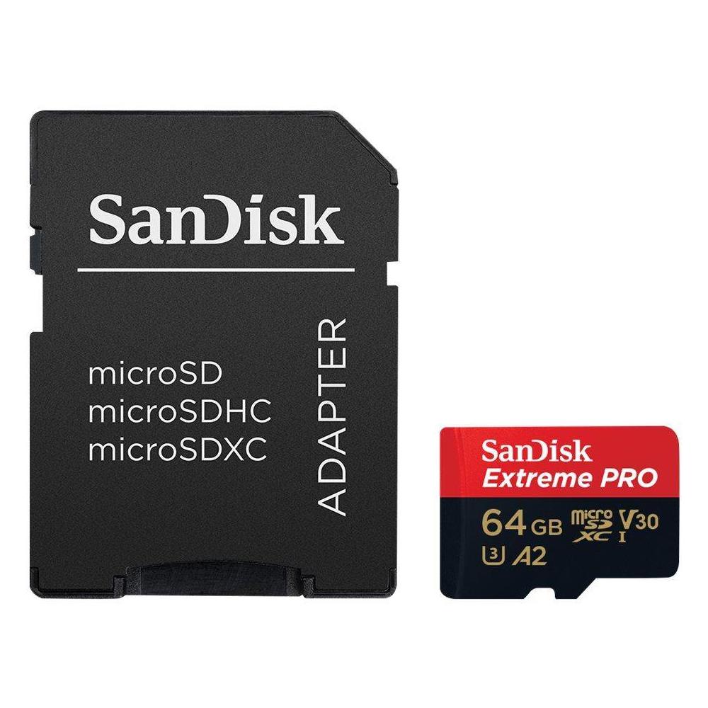MicroSDXC Extreme PRO 64 GB UHS-I Adattatore 200 MB /s CL10 Colore Nero /Roso - Foto 1