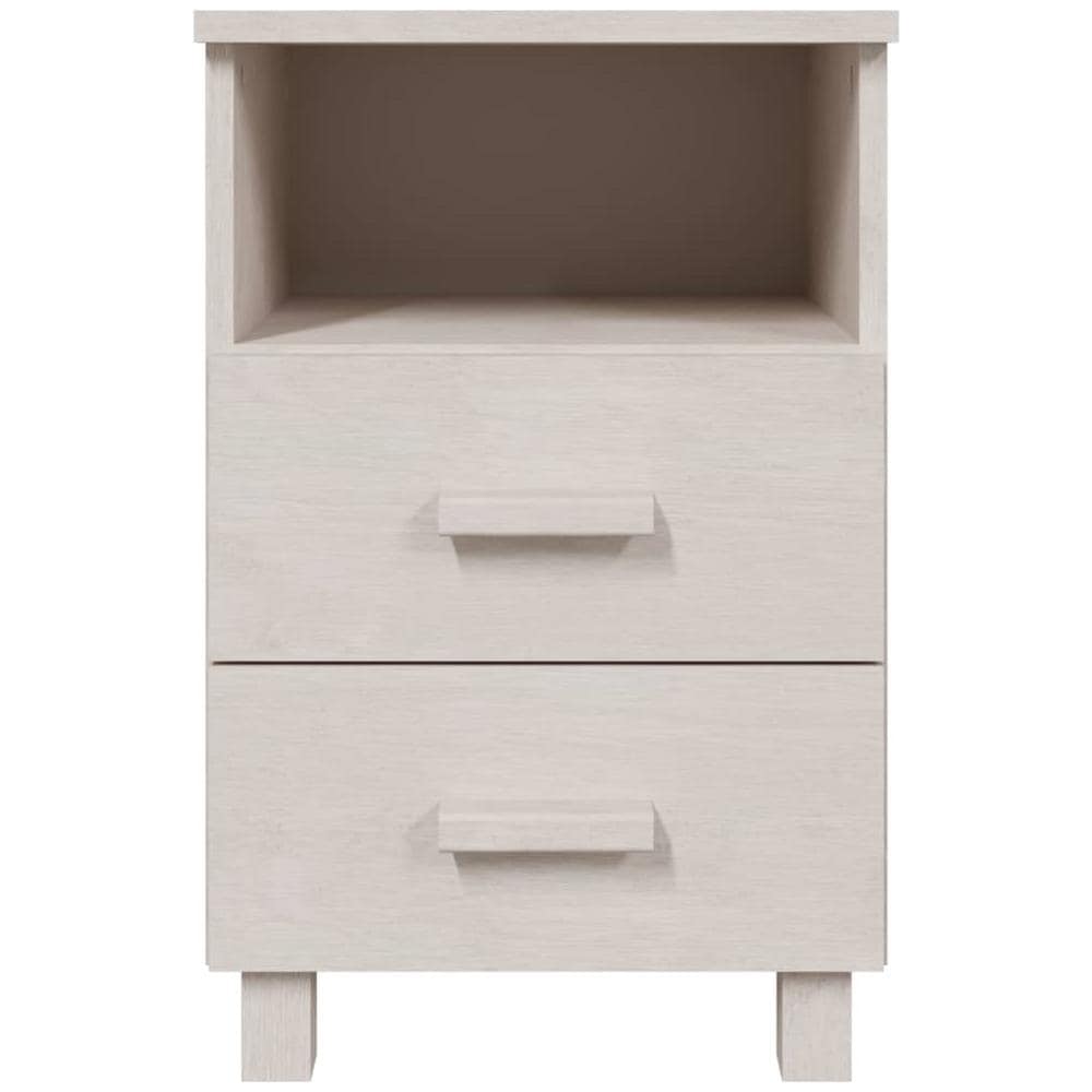 Comodino Bianco 40x35x62 Cm In Legno Massello Di Pino - Foto 2