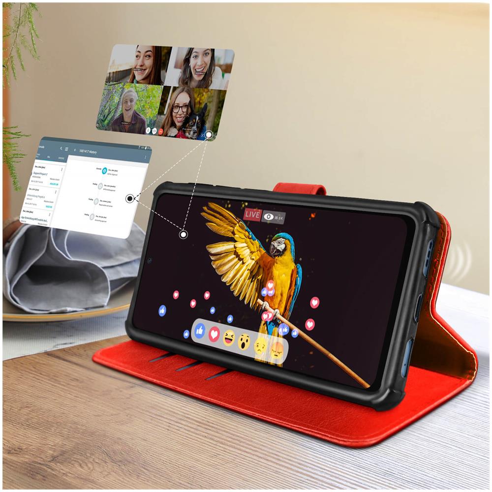 Custodia Universale Per Smartphone Da 5,2 A 5,5 Pollici Con Scomparti Rossa - Foto 5