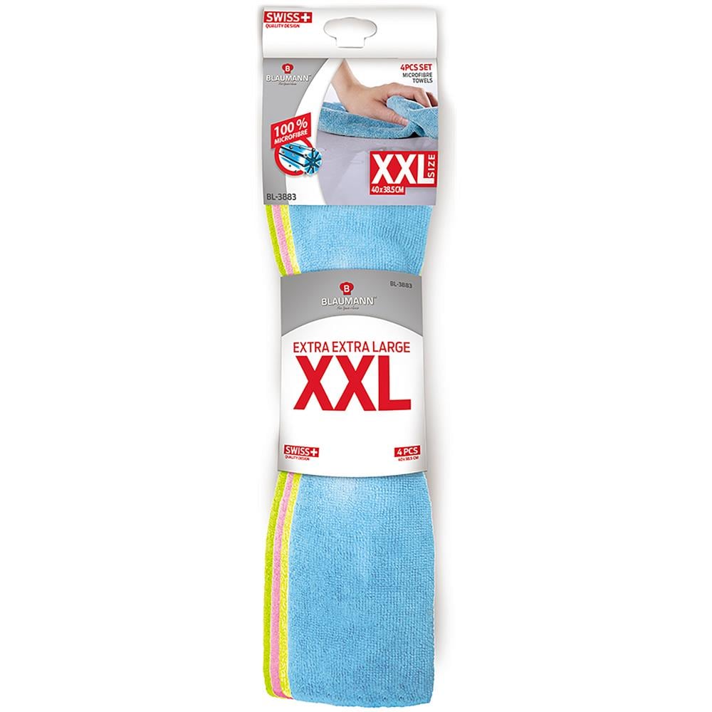 Blaumann At-3883 Set 4 Strofinacci Da Cucina Microfibra, Panni Morbidi Per Asciugare Assorbenti Multicolore - Foto 2