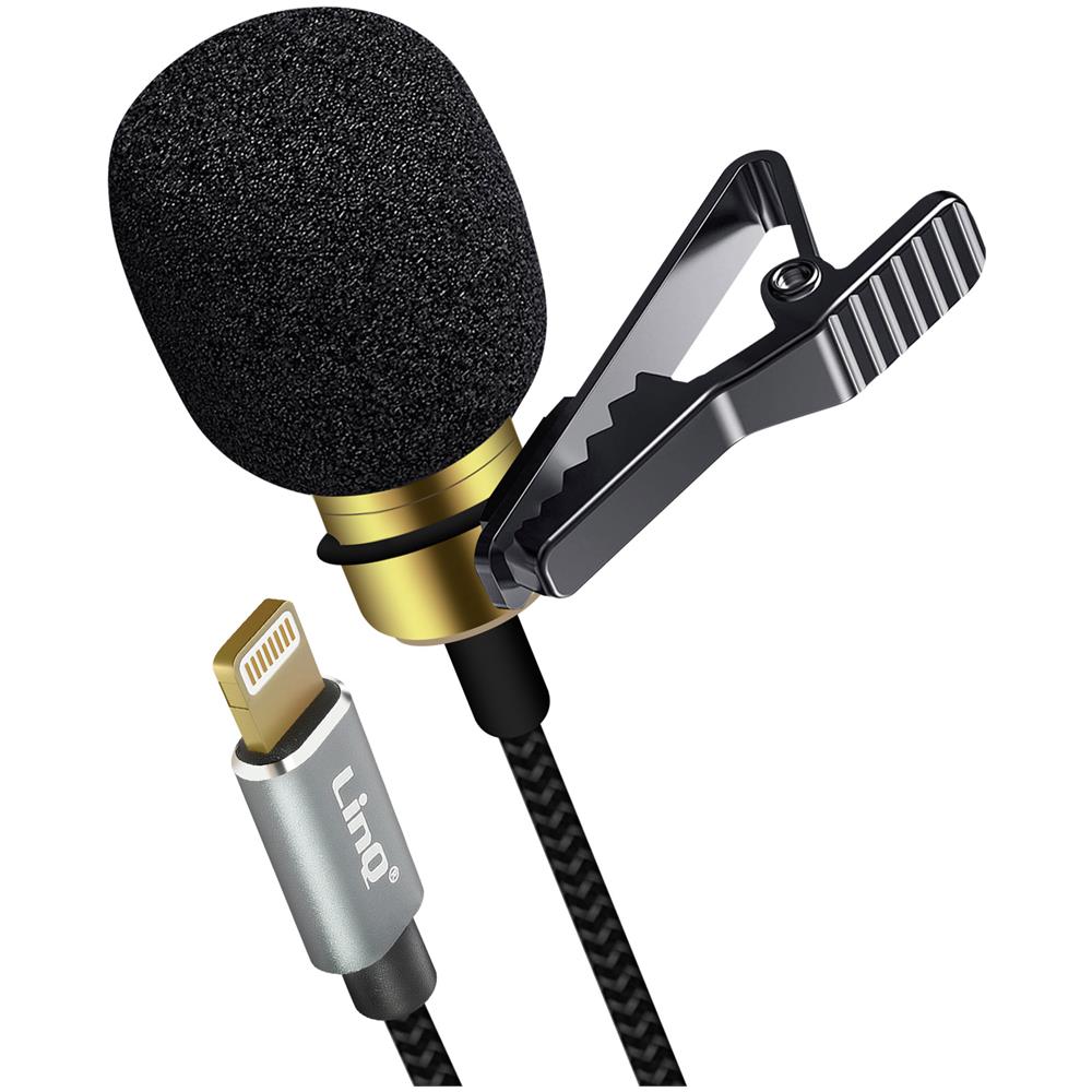 Microfono Lavalier Lightning Suono Omnidirezionale Morsetto Cavo 2 Metri - Foto 1