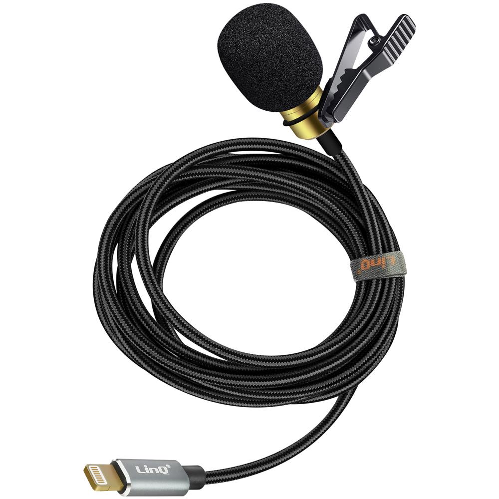 Microfono Lavalier Lightning Suono Omnidirezionale Morsetto Cavo 2 Metri - Foto 2