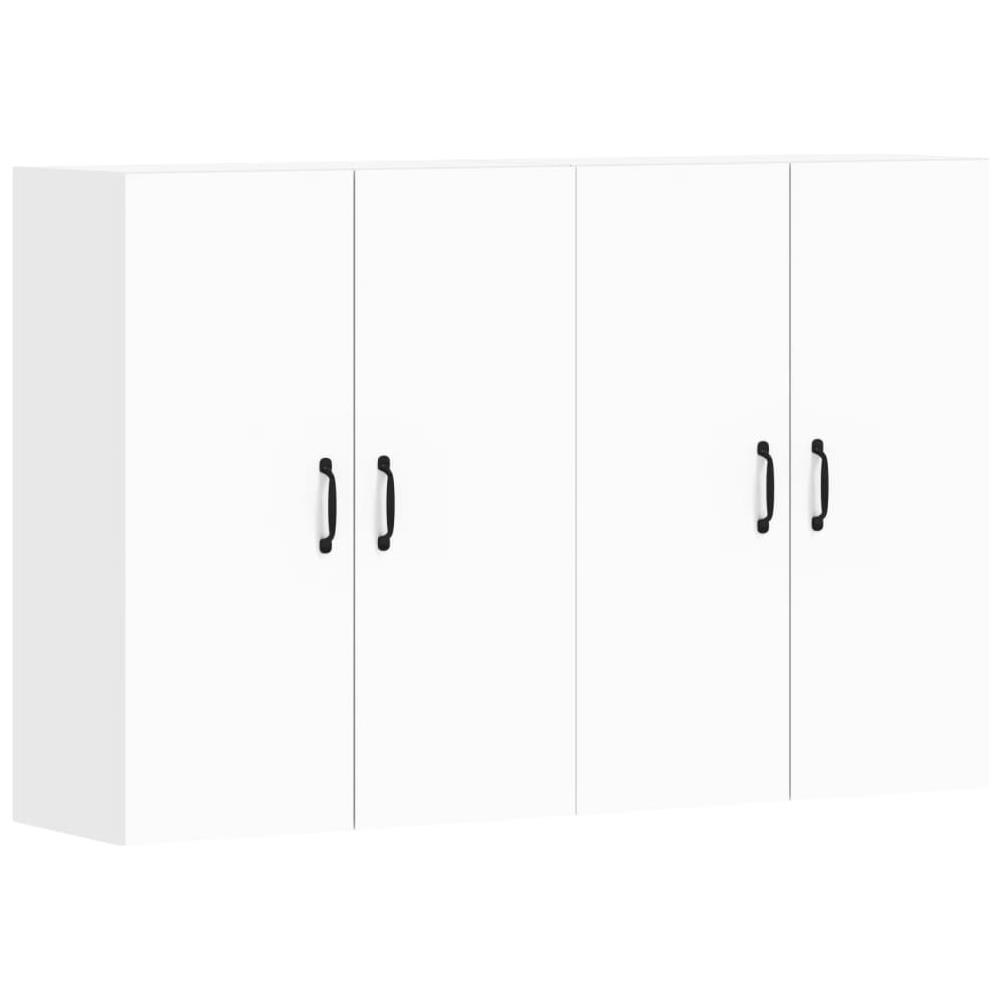 Armadietti A Parete 2 Pz Bianchi In Legno Multistrato - Foto 2