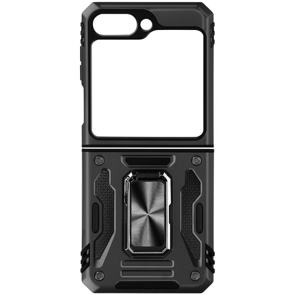Cover Anello Per Samsung Galaxy Z Flip5 Anti-urto Serie Armoring Bump Nera - Foto 2