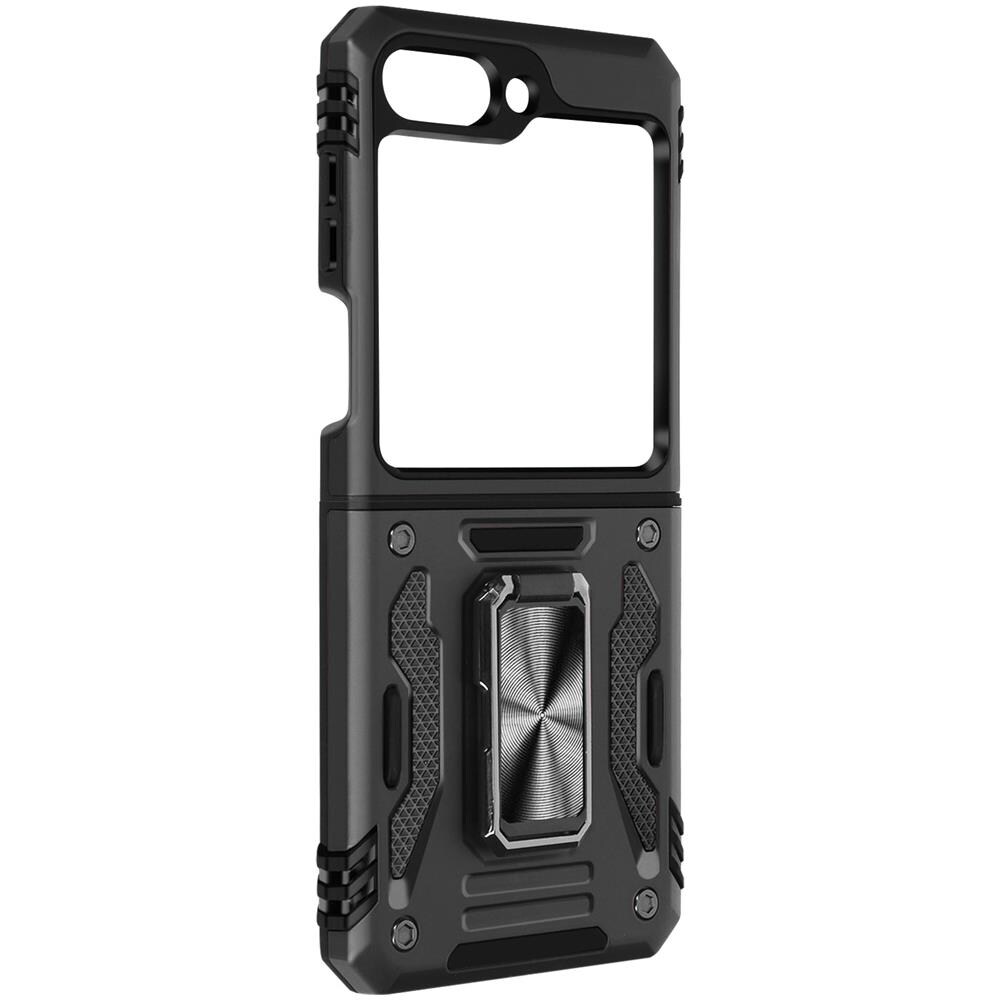Cover Anello Per Samsung Galaxy Z Flip5 Anti-urto Serie Armoring Bump Nera - Foto 1