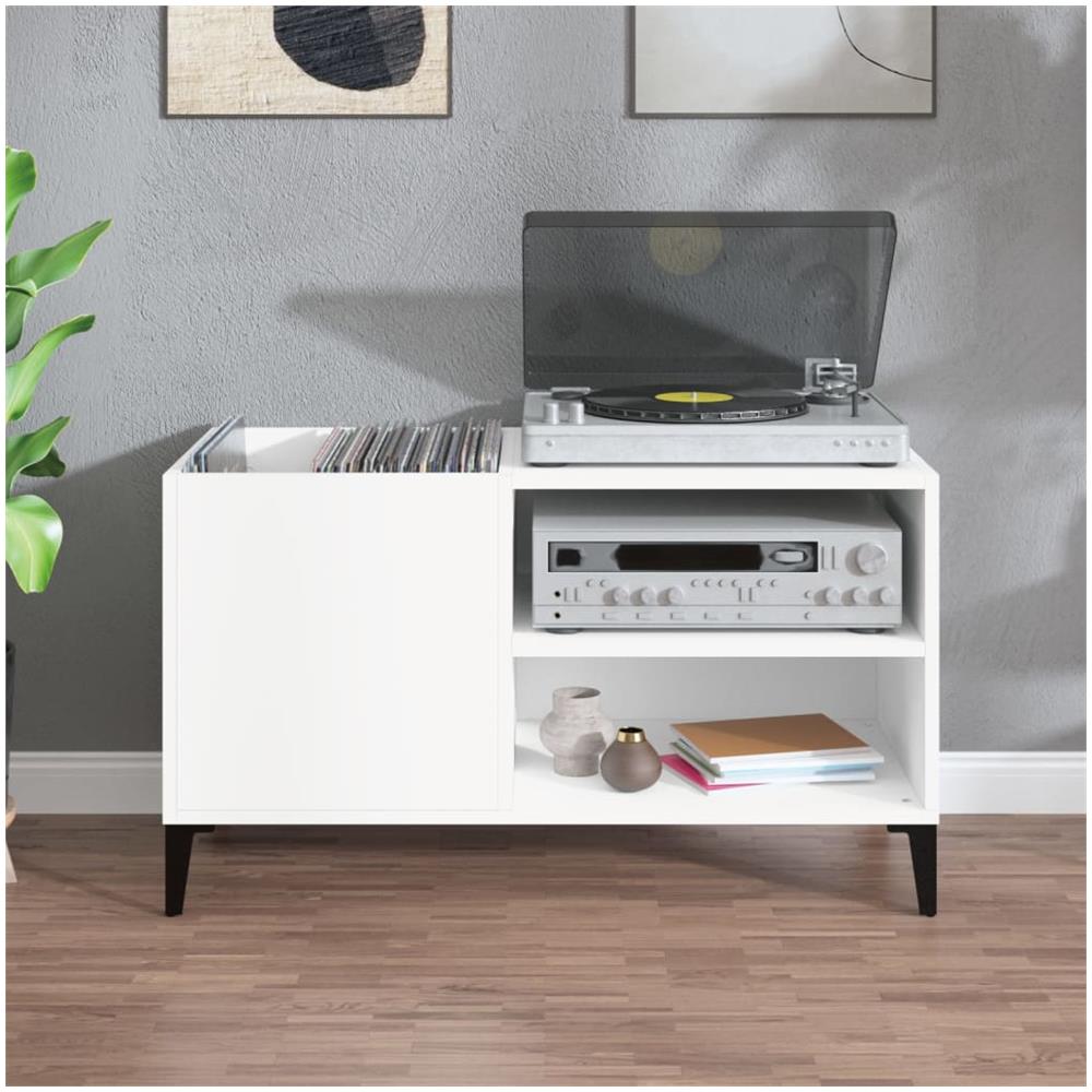 Mobile Porta Dischi Bianco 84,5x38x48 cm in Legno Multistrato - Foto 2