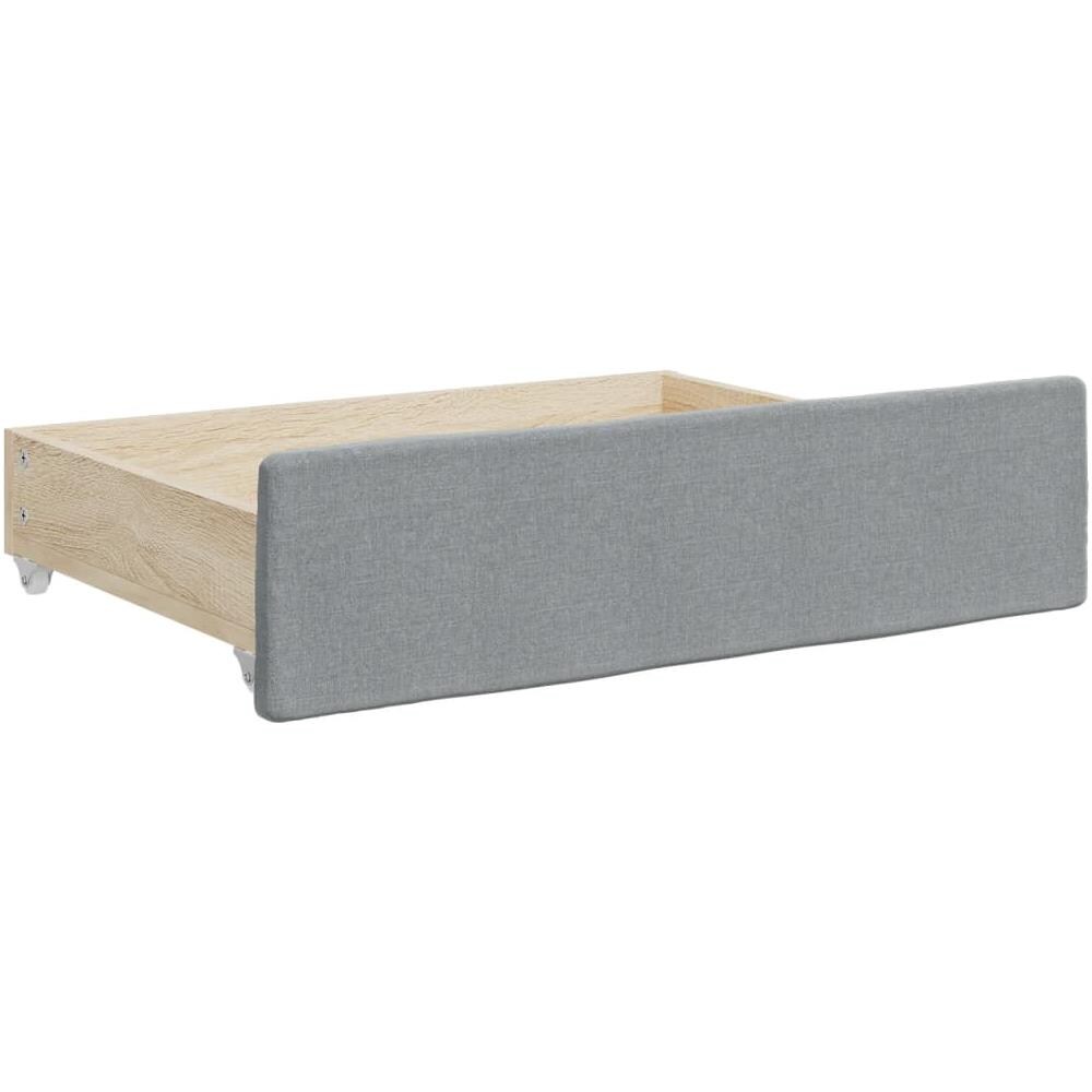 Cassetti Da Letto 2pz Grigio Chiaro Legno Multistrato E Tessuto - Foto 3