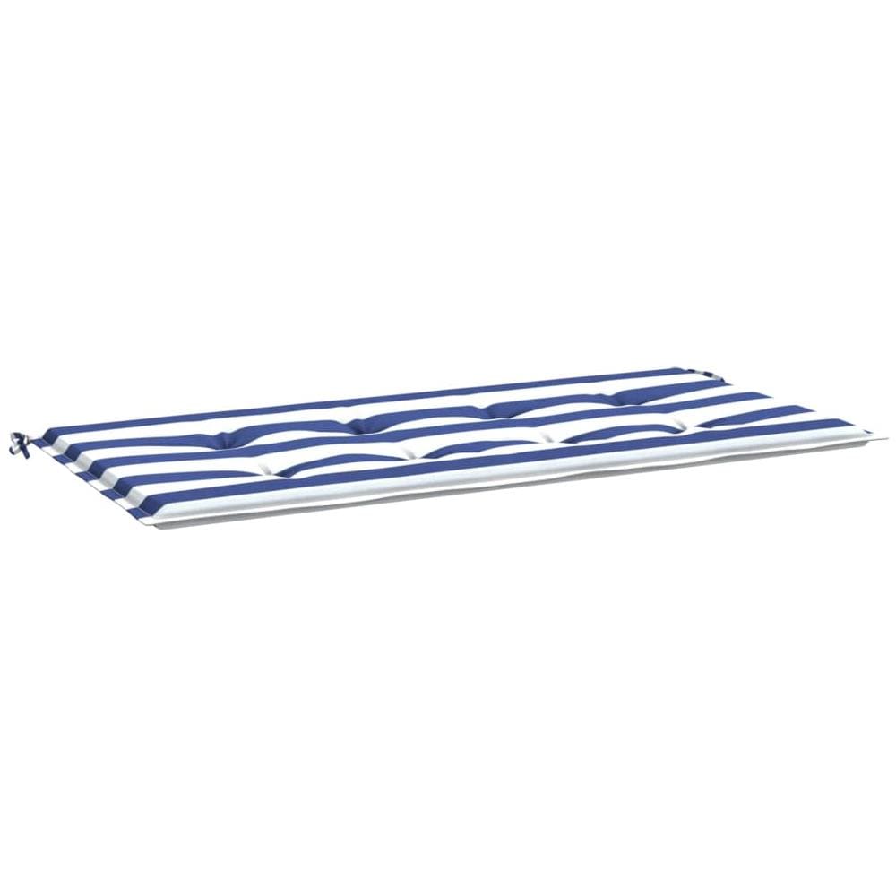 Cuscino Panca Giardino Bianco E Blu 100x50x3 Cm Tessuto Oxford - Foto 2