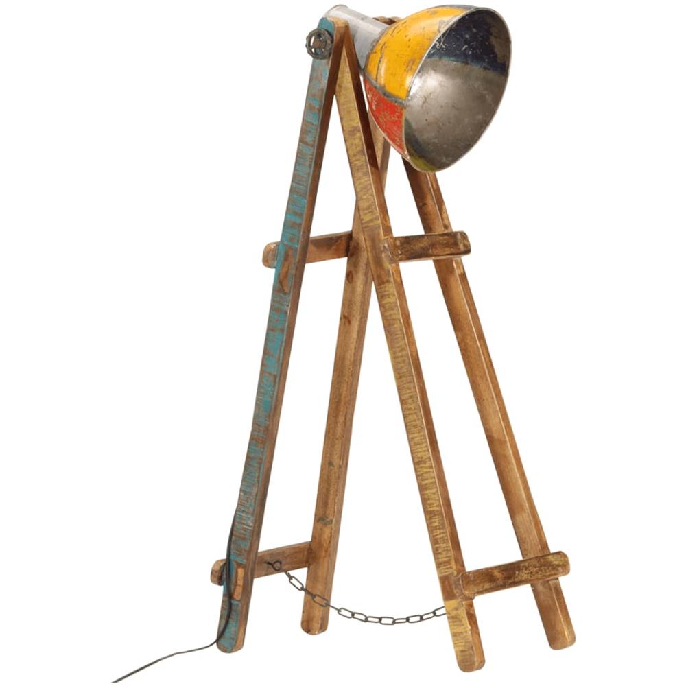 Lampada Da Terra Multicolore E27 In Legno Massello Di Mango - Foto 2