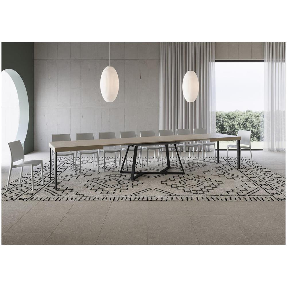 Tavolo allungabile 90x180/440 cm Booster cashmere gambe antracite - Foto 4