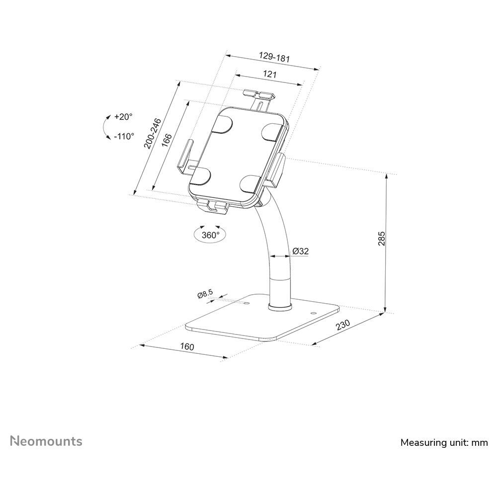 DS15-625WH1 Scrivania per supporto tablet 7.9-11" - bloccabile - universale - Foto 18