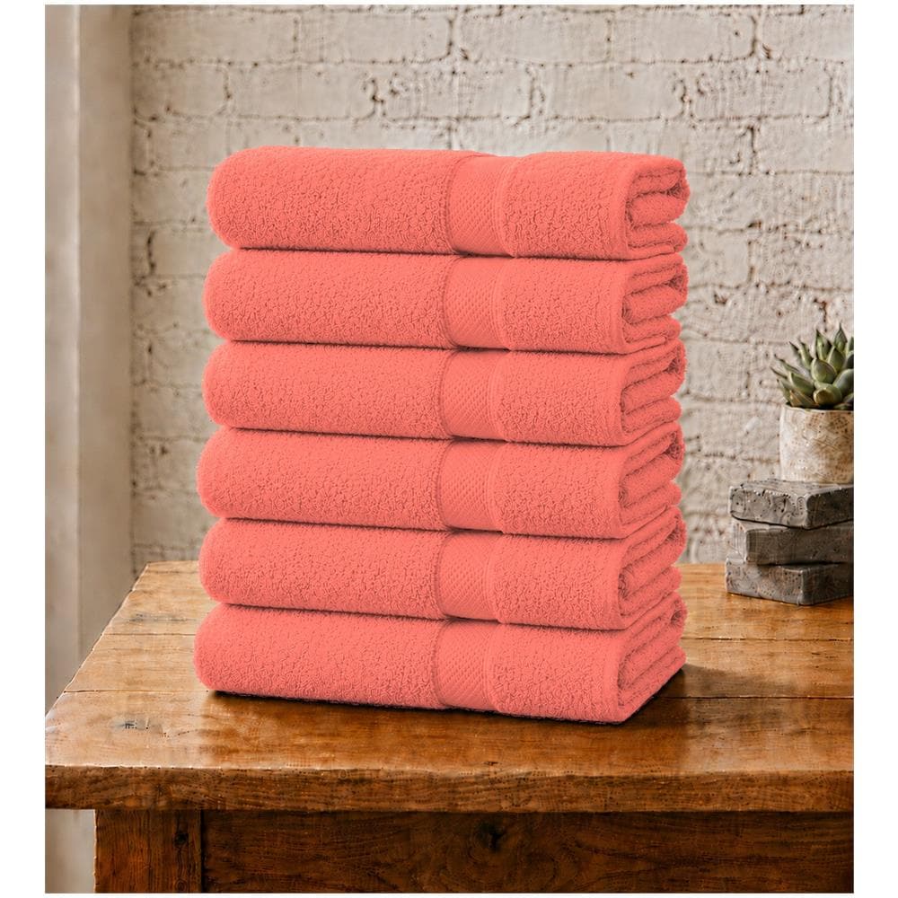 Set 6 Asciugamani Viso 55x100 cm - Eleganza e Comfort per il Tuo Bagno - Living Coral /Corallo - Foto 1