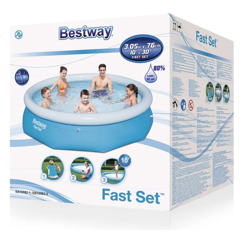 Fast Set 57266 Piscina Gonfiabile Rotonda 305 X 76 Cm - Foto 2