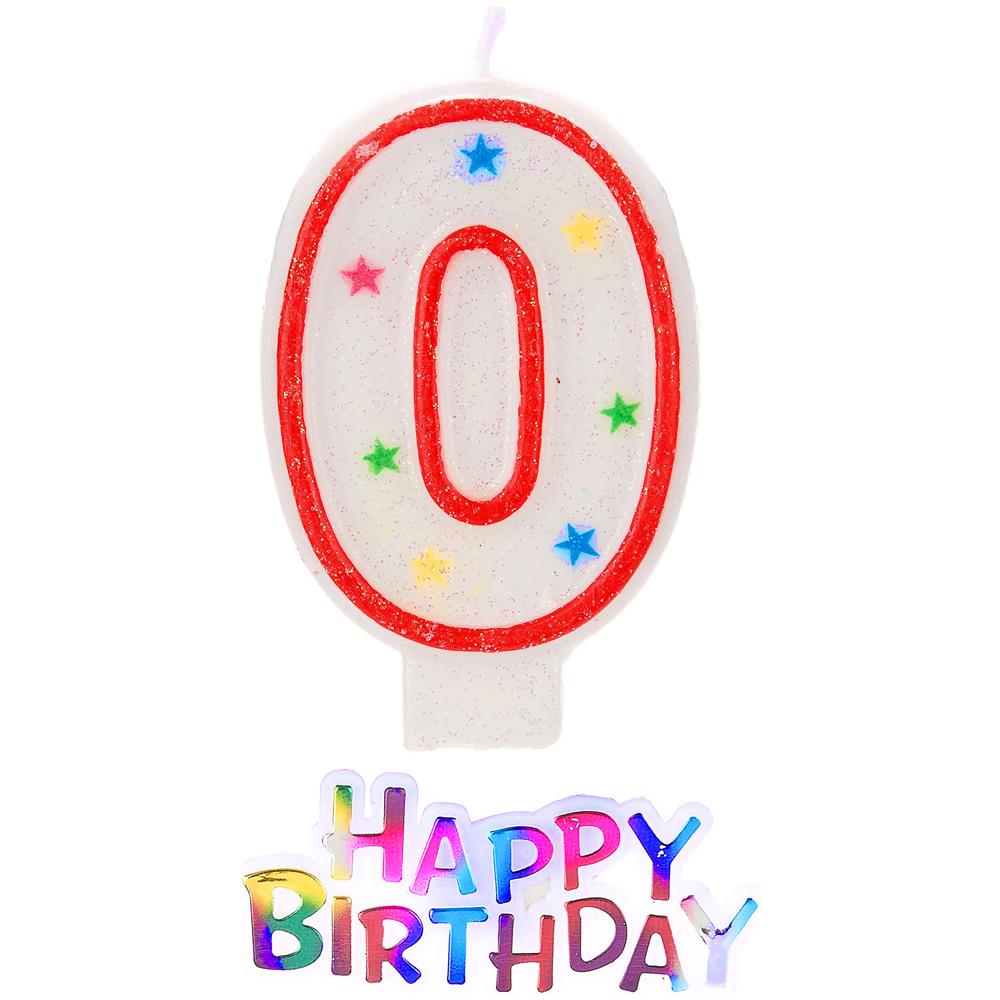 Candela Con Stelle A Forma Di Numero 0 Taglia Unica - Foto 1