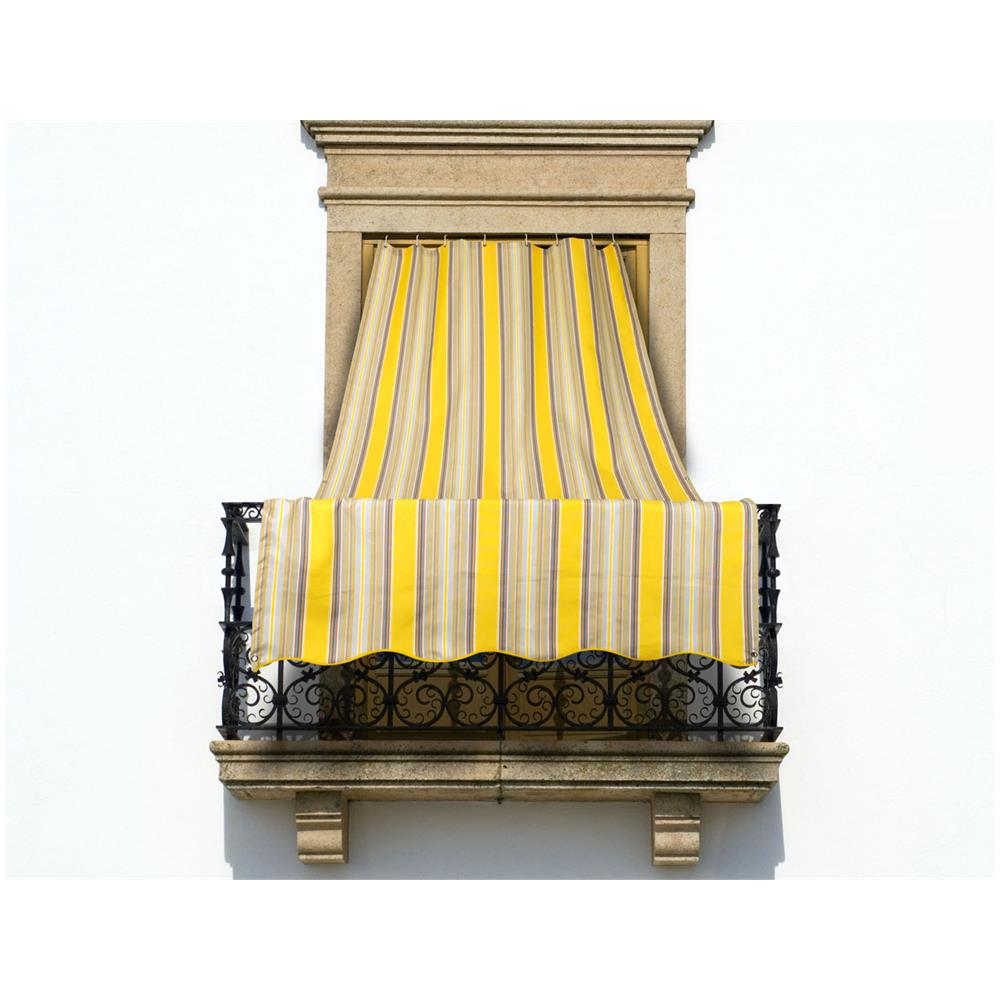 Tenda Da Sole A Caduta Per Esterno Balcone Casa Telo Ombra Modello Riga Fine 145x250 Giallo - Foto 2