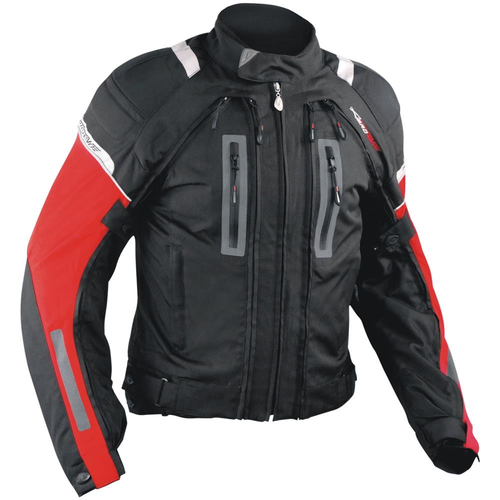 Giacca Moto Tessuto Mesh Protezioni Ce Impermeabile 4 Stagioni Rosso 3xl - Foto 1