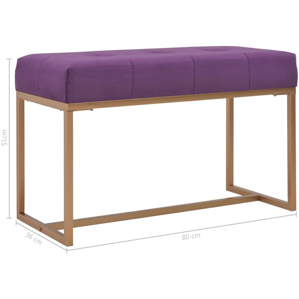 Panca 80 Cm In Velluto Viola - Foto 5