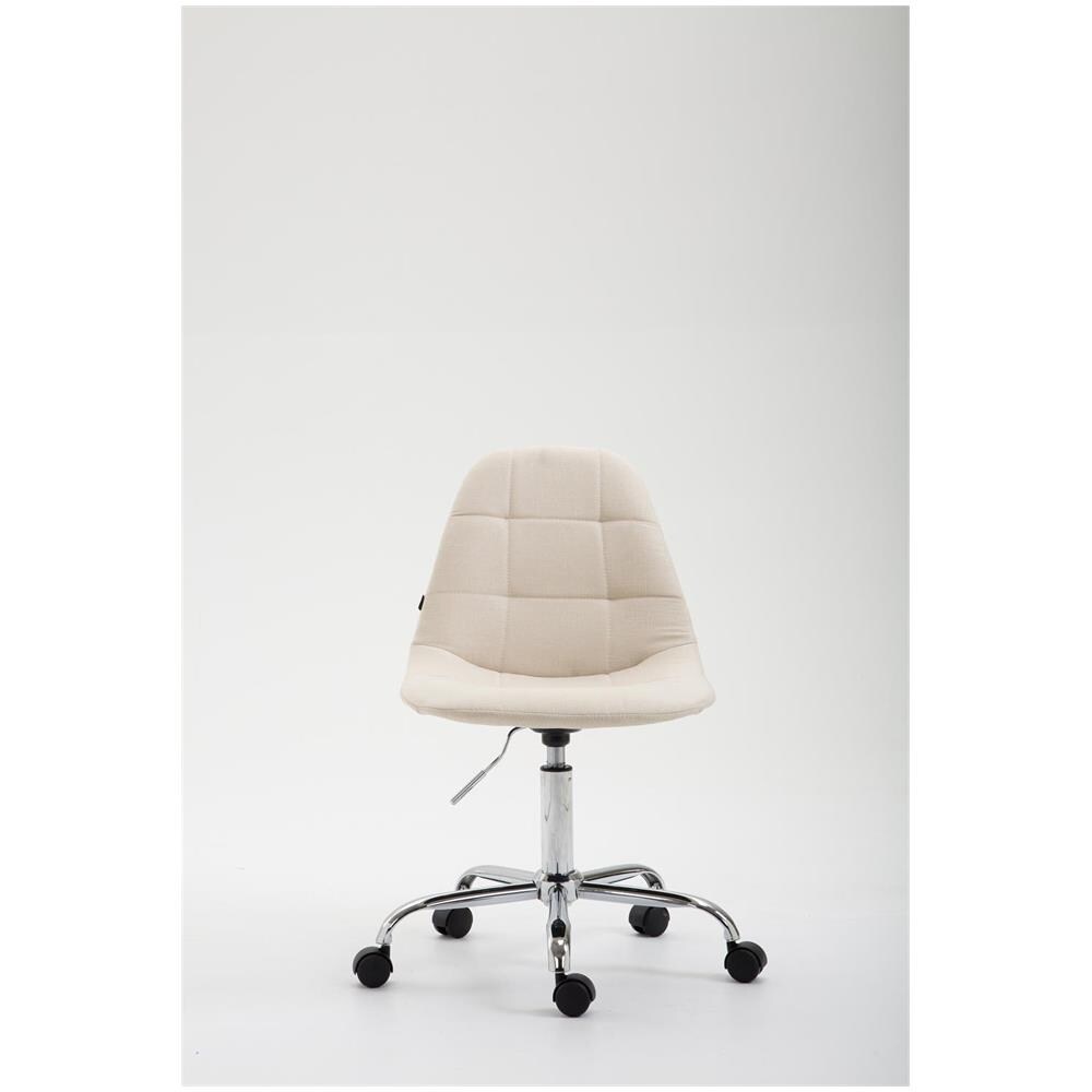 Sedia Ufficio Reims in Tessuto - Sedia da Lavoro con Ruote I Poltroncina Design Imbottita e Trapuntata I Sedia Scrivania Regolabile in Altezza I Sedia Studio Girevole Crema - Foto 2