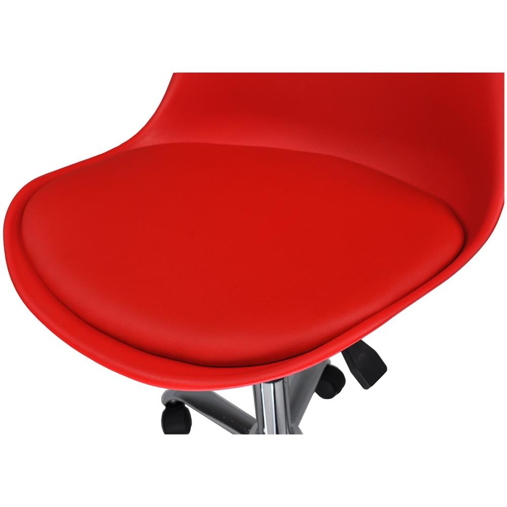 Sedia Da Ufficio Girevole, Sedia Da Scrivania Rossa Con Rotelle Mod. Sally - Foto 6
