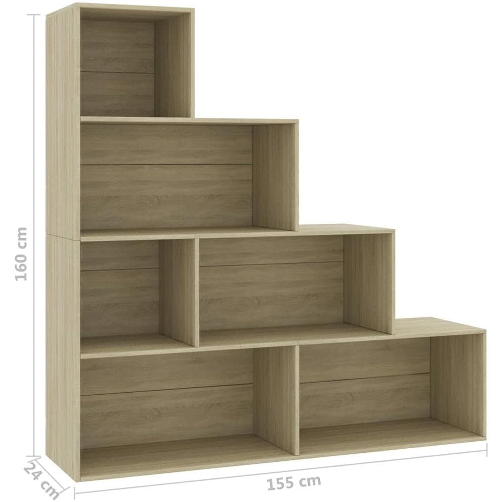 Libreria /Divisorio Rovere Sonoma 155x24x160cm Legno Multistrato - Foto 6