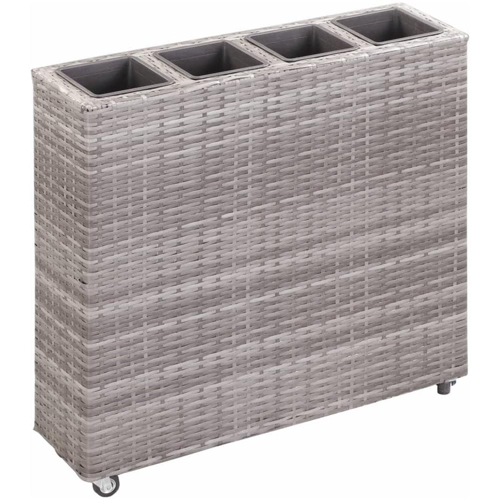 Letto Rialzato con 4 Vasi 80x22x79 cm in Polyrattan Grigio - Foto 1