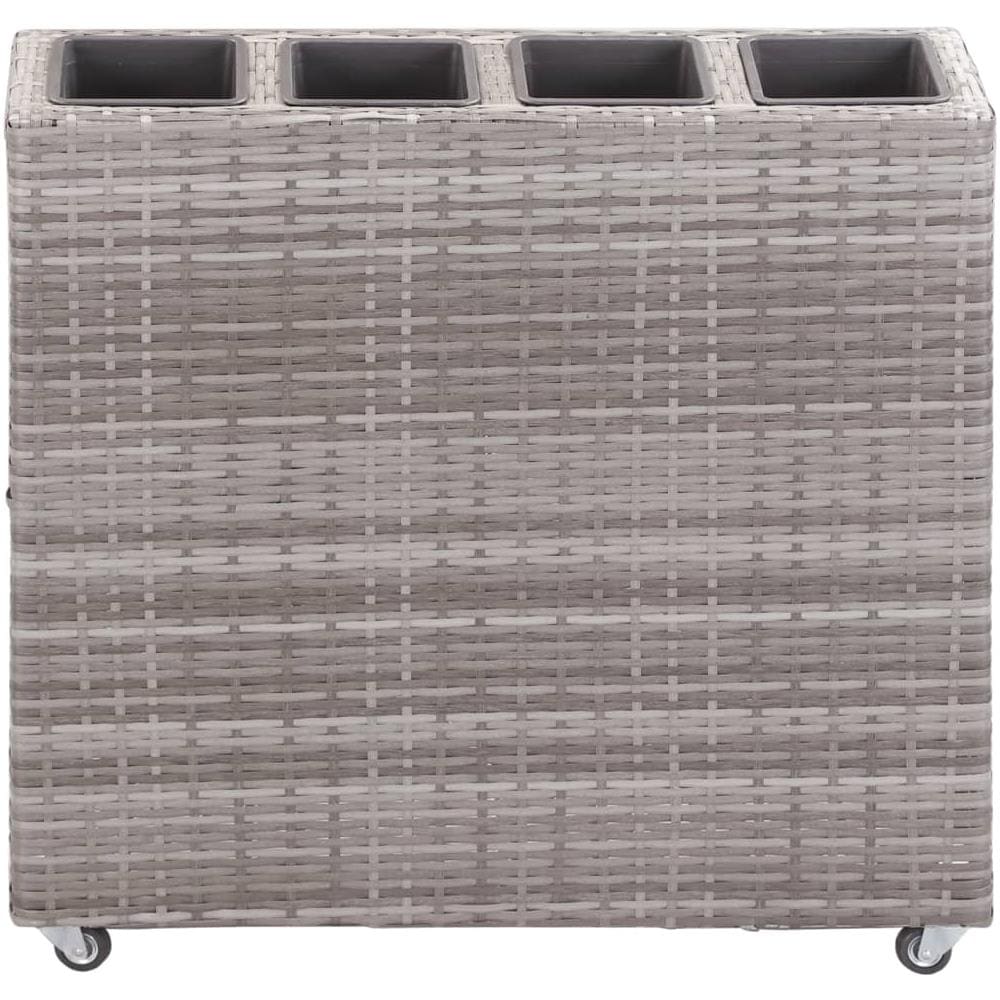 Letto Rialzato con 4 Vasi 80x22x79 cm in Polyrattan Grigio - Foto 2