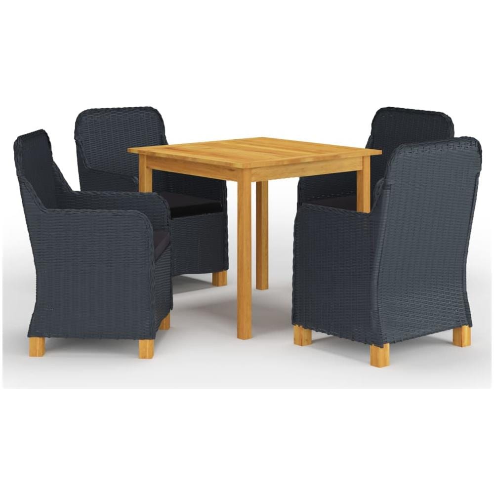 Set Mobili da Pranzo per Giardino 5 pz Grigio Scuro - Foto 1